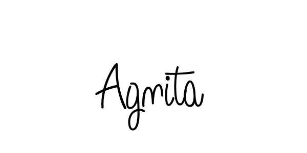 Make a beautiful signature design for name Agnita. With this signature (Angelique-Rose-font-FFP) style, you can create a handwritten signature for free. Agnita signature style 5 images and pictures png