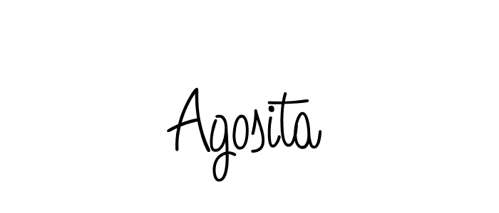 Make a beautiful signature design for name Agosita. With this signature (Angelique-Rose-font-FFP) style, you can create a handwritten signature for free. Agosita signature style 5 images and pictures png