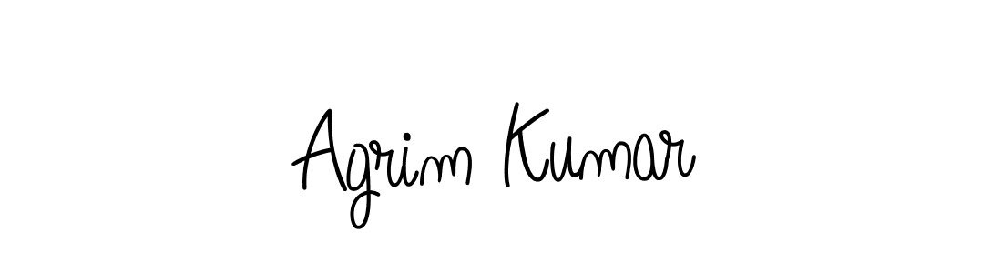 Use a signature maker to create a handwritten signature online. With this signature software, you can design (Angelique-Rose-font-FFP) your own signature for name Agrim Kumar. Agrim Kumar signature style 5 images and pictures png