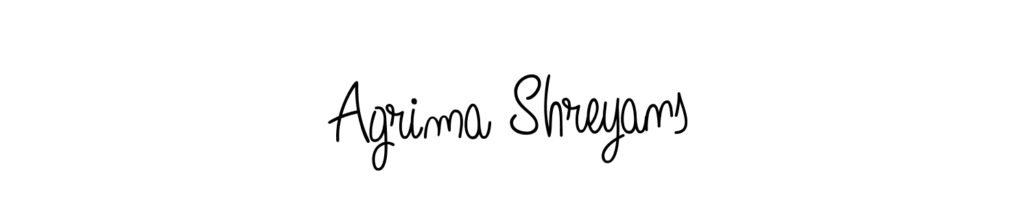 The best way (Angelique-Rose-font-FFP) to make a short signature is to pick only two or three words in your name. The name Agrima Shreyans include a total of six letters. For converting this name. Agrima Shreyans signature style 5 images and pictures png