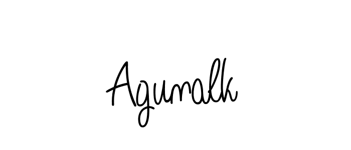 Make a beautiful signature design for name Agunalk. With this signature (Angelique-Rose-font-FFP) style, you can create a handwritten signature for free. Agunalk signature style 5 images and pictures png