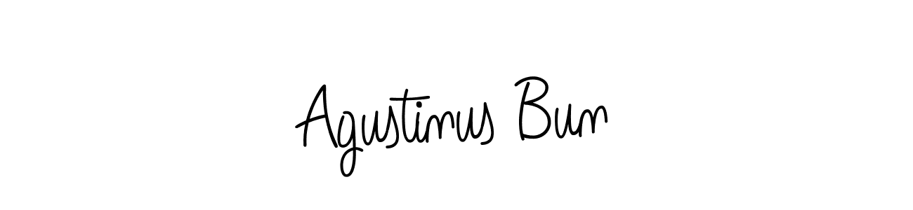 Agustinus Bun stylish signature style. Best Handwritten Sign (Angelique-Rose-font-FFP) for my name. Handwritten Signature Collection Ideas for my name Agustinus Bun. Agustinus Bun signature style 5 images and pictures png
