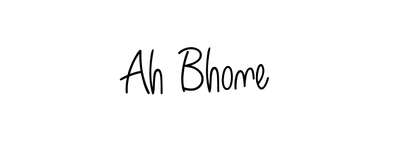 Use a signature maker to create a handwritten signature online. With this signature software, you can design (Angelique-Rose-font-FFP) your own signature for name Ah Bhone. Ah Bhone signature style 5 images and pictures png