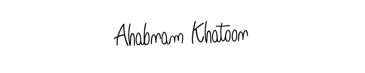 Use a signature maker to create a handwritten signature online. With this signature software, you can design (Angelique-Rose-font-FFP) your own signature for name Ahabnam Khatoon. Ahabnam Khatoon signature style 5 images and pictures png