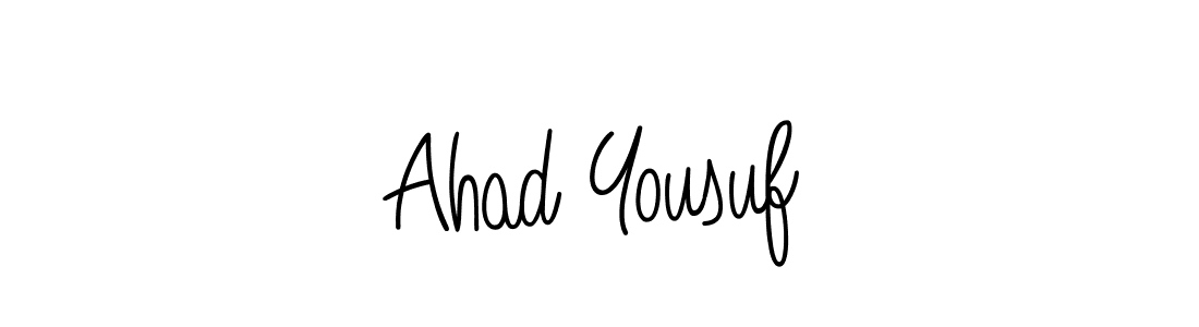 The best way (Angelique-Rose-font-FFP) to make a short signature is to pick only two or three words in your name. The name Ahad Yousuf include a total of six letters. For converting this name. Ahad Yousuf signature style 5 images and pictures png