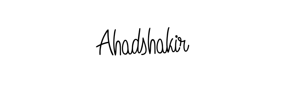 Use a signature maker to create a handwritten signature online. With this signature software, you can design (Angelique-Rose-font-FFP) your own signature for name Ahadshakir. Ahadshakir signature style 5 images and pictures png