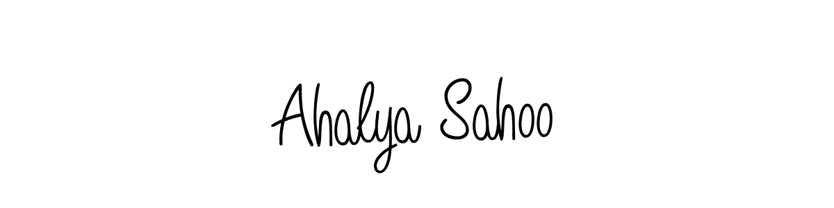 Design your own signature with our free online signature maker. With this signature software, you can create a handwritten (Angelique-Rose-font-FFP) signature for name Ahalya Sahoo. Ahalya Sahoo signature style 5 images and pictures png