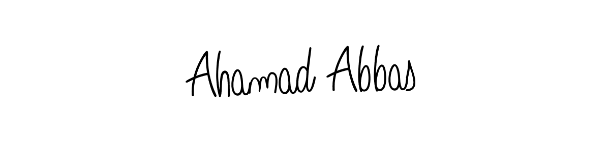 The best way (Angelique-Rose-font-FFP) to make a short signature is to pick only two or three words in your name. The name Ahamad Abbas include a total of six letters. For converting this name. Ahamad Abbas signature style 5 images and pictures png