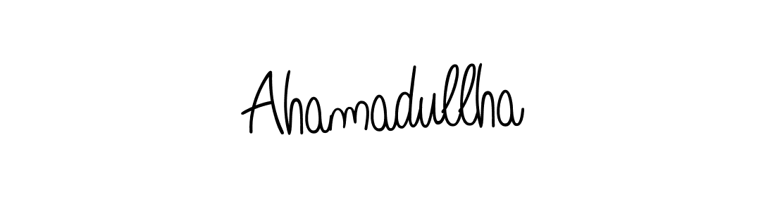 You should practise on your own different ways (Angelique-Rose-font-FFP) to write your name (Ahamadullha) in signature. don't let someone else do it for you. Ahamadullha signature style 5 images and pictures png