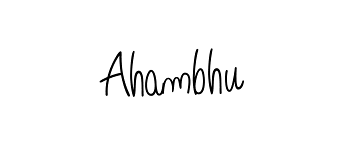 You should practise on your own different ways (Angelique-Rose-font-FFP) to write your name (Ahambhu) in signature. don't let someone else do it for you. Ahambhu signature style 5 images and pictures png