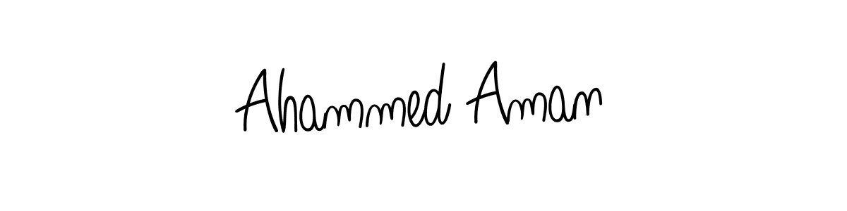 How to make Ahammed Aman name signature. Use Angelique-Rose-font-FFP style for creating short signs online. This is the latest handwritten sign. Ahammed Aman signature style 5 images and pictures png