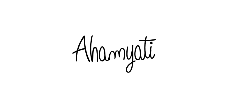 Make a beautiful signature design for name Ahamyati. With this signature (Angelique-Rose-font-FFP) style, you can create a handwritten signature for free. Ahamyati signature style 5 images and pictures png