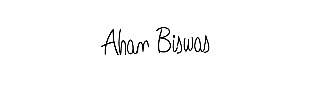 The best way (Angelique-Rose-font-FFP) to make a short signature is to pick only two or three words in your name. The name Ahan Biswas include a total of six letters. For converting this name. Ahan Biswas signature style 5 images and pictures png