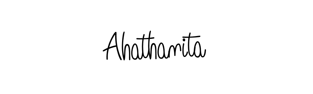 You should practise on your own different ways (Angelique-Rose-font-FFP) to write your name (Ahathanita) in signature. don't let someone else do it for you. Ahathanita signature style 5 images and pictures png