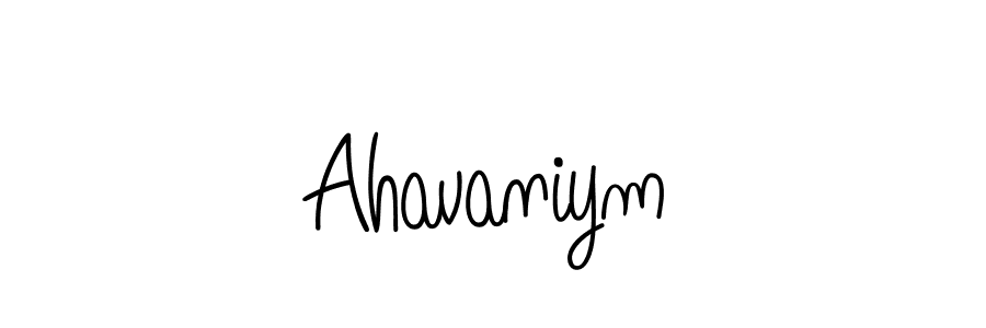 if you are searching for the best signature style for your name Ahavaniym. so please give up your signature search. here we have designed multiple signature styles  using Angelique-Rose-font-FFP. Ahavaniym signature style 5 images and pictures png