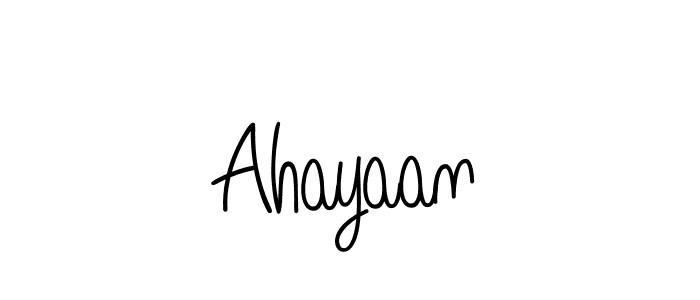 Design your own signature with our free online signature maker. With this signature software, you can create a handwritten (Angelique-Rose-font-FFP) signature for name Ahayaan. Ahayaan signature style 5 images and pictures png