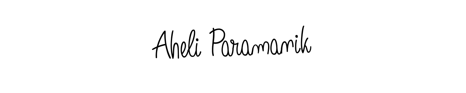 Use a signature maker to create a handwritten signature online. With this signature software, you can design (Angelique-Rose-font-FFP) your own signature for name Aheli Paramanik. Aheli Paramanik signature style 5 images and pictures png