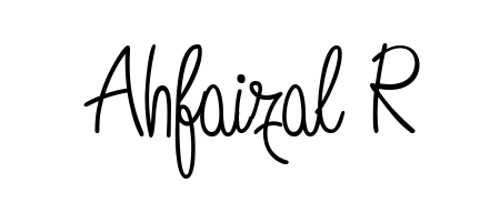 Explore multiple handwriting variations for Ahfaizal R including this stunning Angelique-Rose-font-FFP design. Free to use across all platforms. Ahfaizal R signature style 5 images and pictures png