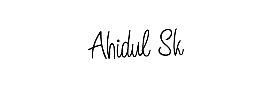 Use a signature maker to create a handwritten signature online. With this signature software, you can design (Angelique-Rose-font-FFP) your own signature for name Ahidul Sk. Ahidul Sk signature style 5 images and pictures png