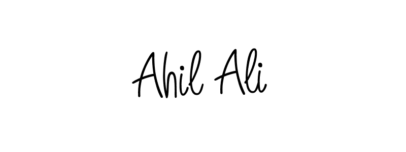 You should practise on your own different ways (Angelique-Rose-font-FFP) to write your name (Ahil Ali) in signature. don't let someone else do it for you. Ahil Ali signature style 5 images and pictures png