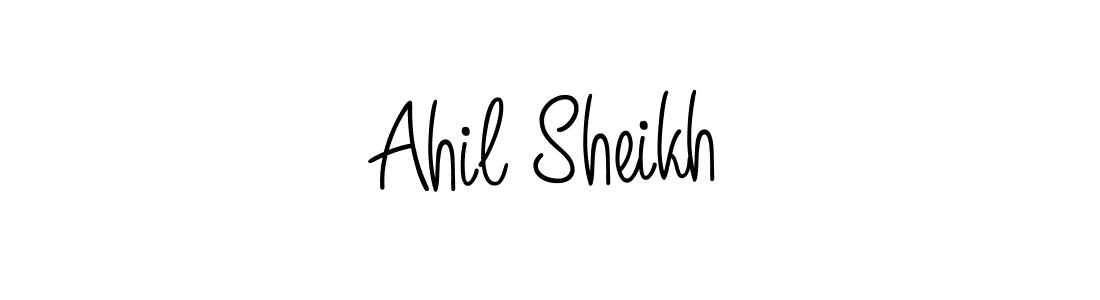 The best way (Angelique-Rose-font-FFP) to make a short signature is to pick only two or three words in your name. The name Ahil Sheikh include a total of six letters. For converting this name. Ahil Sheikh signature style 5 images and pictures png