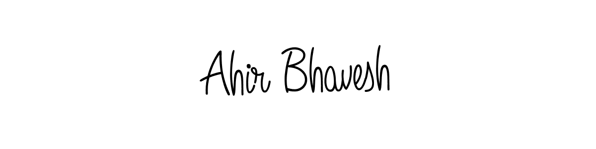 How to make Ahir Bhavesh name signature. Use Angelique-Rose-font-FFP style for creating short signs online. This is the latest handwritten sign. Ahir Bhavesh signature style 5 images and pictures png