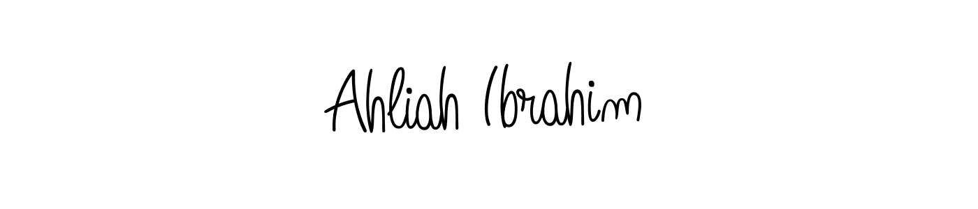 Make a beautiful signature design for name Ahliah Ibrahim. With this signature (Angelique-Rose-font-FFP) style, you can create a handwritten signature for free. Ahliah Ibrahim signature style 5 images and pictures png