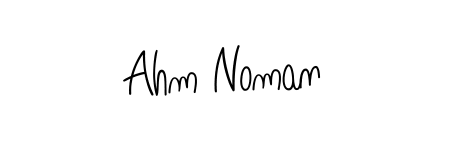 How to make Ahm Noman name signature. Use Angelique-Rose-font-FFP style for creating short signs online. This is the latest handwritten sign. Ahm Noman signature style 5 images and pictures png
