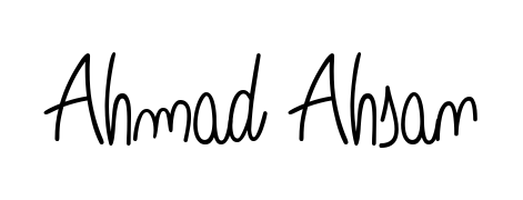You should practise on your own different ways (Angelique-Rose-font-FFP) to write your name (Ahmad Ahsan) in signature. Don't let someone else do it for you. Ahmad Ahsan signature style 5 images and pictures png
