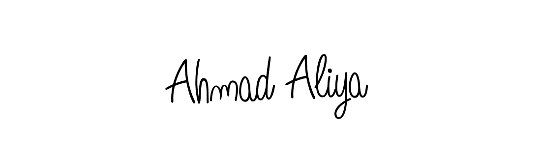 You should practise on your own different ways (Angelique-Rose-font-FFP) to write your name (Ahmad Aliya) in signature. don't let someone else do it for you. Ahmad Aliya signature style 5 images and pictures png