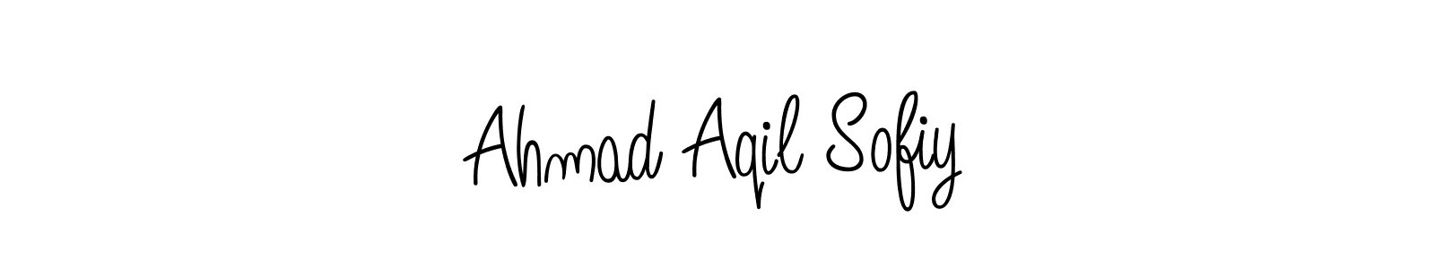 How to make Ahmad Aqil Sofiy name signature. Use Angelique-Rose-font-FFP style for creating short signs online. This is the latest handwritten sign. Ahmad Aqil Sofiy signature style 5 images and pictures png