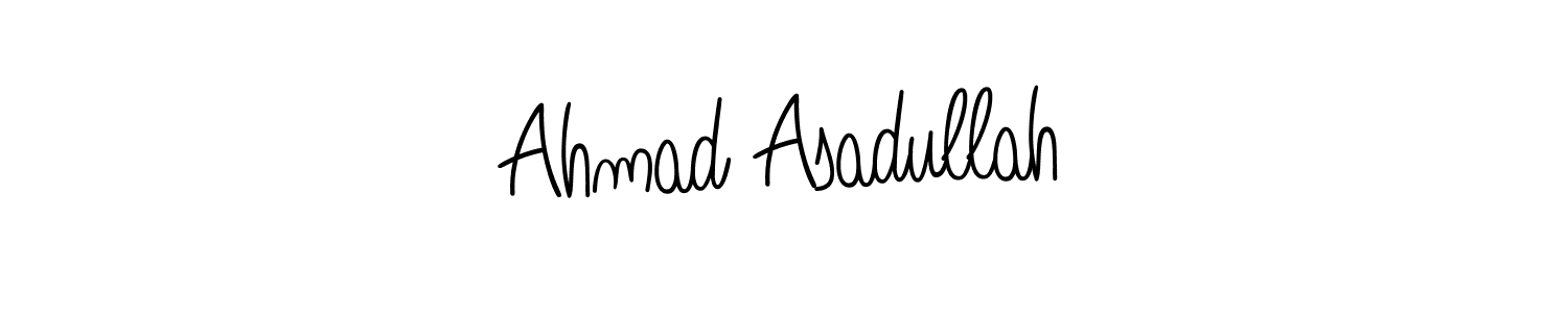 Use a signature maker to create a handwritten signature online. With this signature software, you can design (Angelique-Rose-font-FFP) your own signature for name Ahmad Asadullah. Ahmad Asadullah signature style 5 images and pictures png