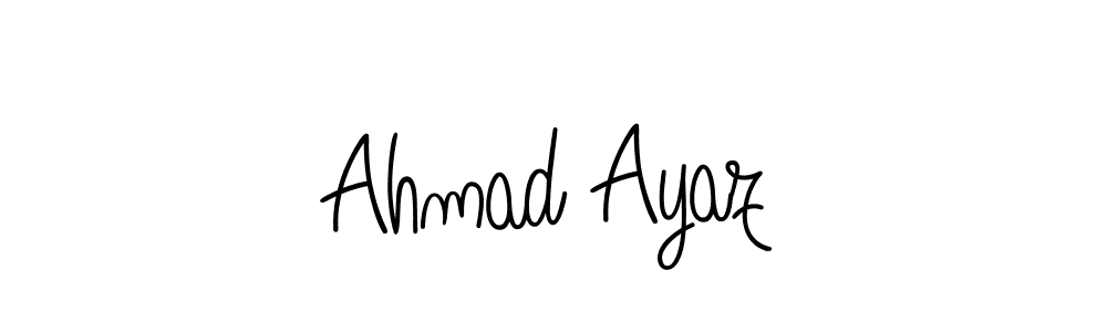 How to make Ahmad Ayaz name signature. Use Angelique-Rose-font-FFP style for creating short signs online. This is the latest handwritten sign. Ahmad Ayaz signature style 5 images and pictures png