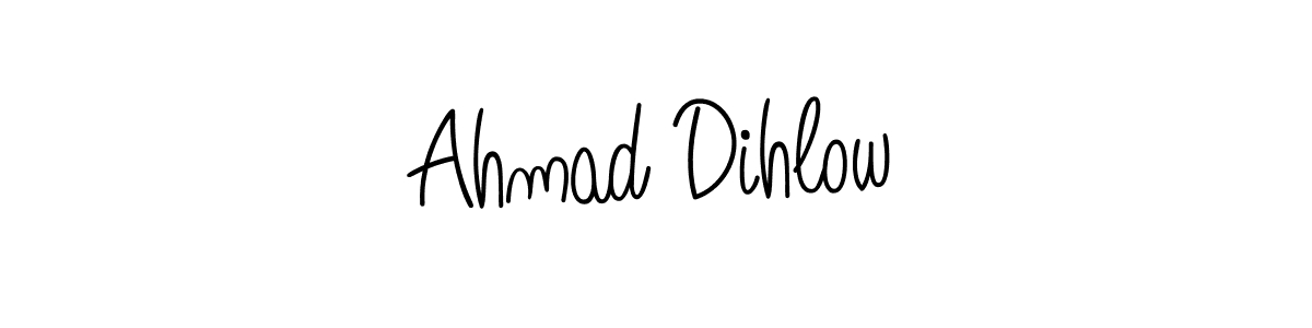 Make a beautiful signature design for name Ahmad Dihlow. With this signature (Angelique-Rose-font-FFP) style, you can create a handwritten signature for free. Ahmad Dihlow signature style 5 images and pictures png