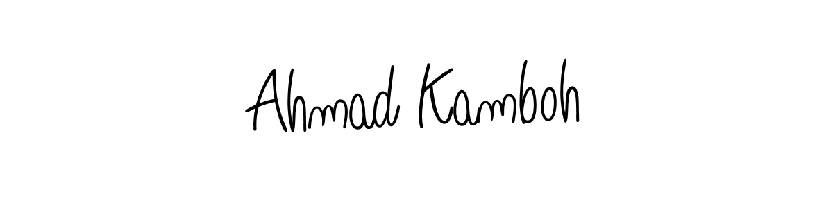 Make a beautiful signature design for name Ahmad Kamboh. With this signature (Angelique-Rose-font-FFP) style, you can create a handwritten signature for free. Ahmad Kamboh signature style 5 images and pictures png