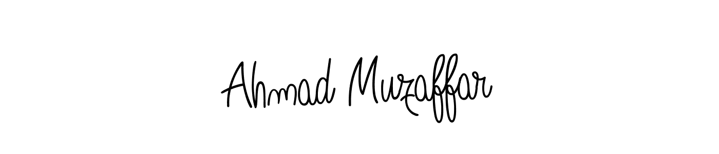 How to make Ahmad Muzaffar name signature. Use Angelique-Rose-font-FFP style for creating short signs online. This is the latest handwritten sign. Ahmad Muzaffar signature style 5 images and pictures png
