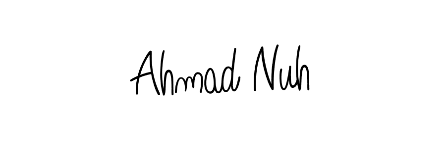 The best way (Angelique-Rose-font-FFP) to make a short signature is to pick only two or three words in your name. The name Ahmad Nuh include a total of six letters. For converting this name. Ahmad Nuh signature style 5 images and pictures png