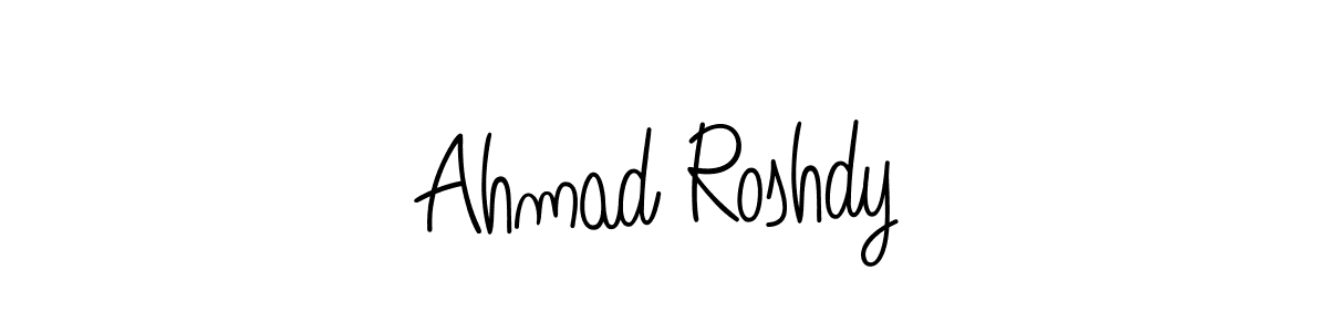 Make a beautiful signature design for name Ahmad Roshdy. With this signature (Angelique-Rose-font-FFP) style, you can create a handwritten signature for free. Ahmad Roshdy signature style 5 images and pictures png