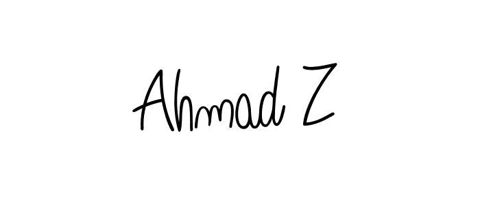 The best way (Angelique-Rose-font-FFP) to make a short signature is to pick only two or three words in your name. The name Ahmad Z include a total of six letters. For converting this name. Ahmad Z signature style 5 images and pictures png