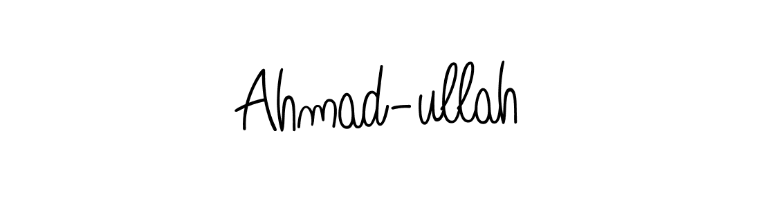 How to make Ahmad-ullah name signature. Use Angelique-Rose-font-FFP style for creating short signs online. This is the latest handwritten sign. Ahmad-ullah signature style 5 images and pictures png