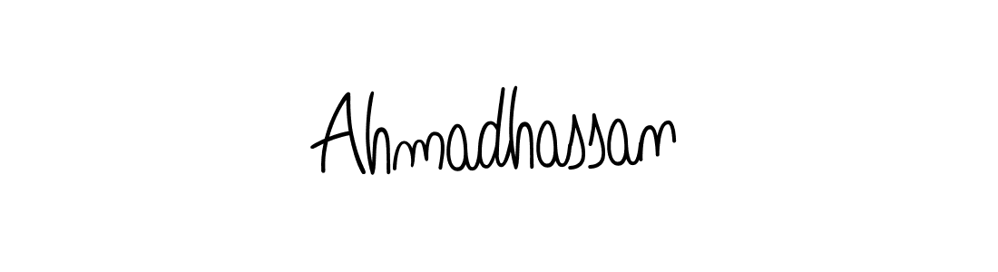 How to make Ahmadhassan name signature. Use Angelique-Rose-font-FFP style for creating short signs online. This is the latest handwritten sign. Ahmadhassan signature style 5 images and pictures png