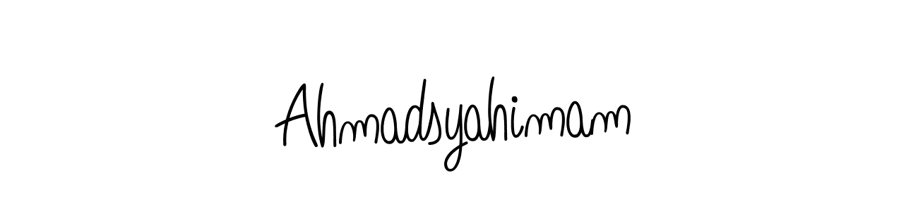 Check out images of Autograph of Ahmadsyahimam name. Actor Ahmadsyahimam Signature Style. Angelique-Rose-font-FFP is a professional sign style online. Ahmadsyahimam signature style 5 images and pictures png