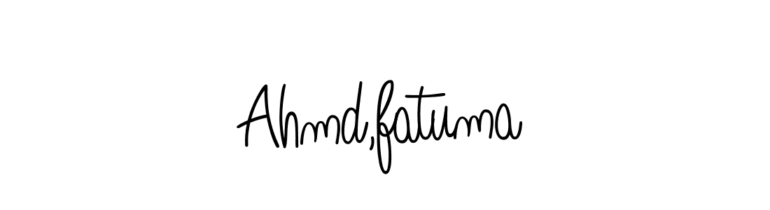 How to make Ahmd,fatuma name signature. Use Angelique-Rose-font-FFP style for creating short signs online. This is the latest handwritten sign. Ahmd,fatuma signature style 5 images and pictures png