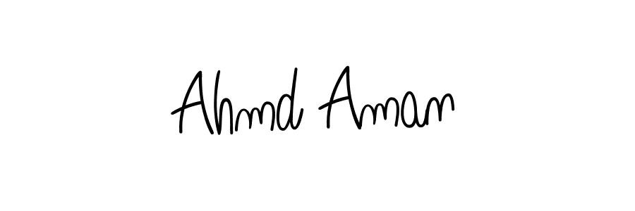 Use a signature maker to create a handwritten signature online. With this signature software, you can design (Angelique-Rose-font-FFP) your own signature for name Ahmd Aman. Ahmd Aman signature style 5 images and pictures png