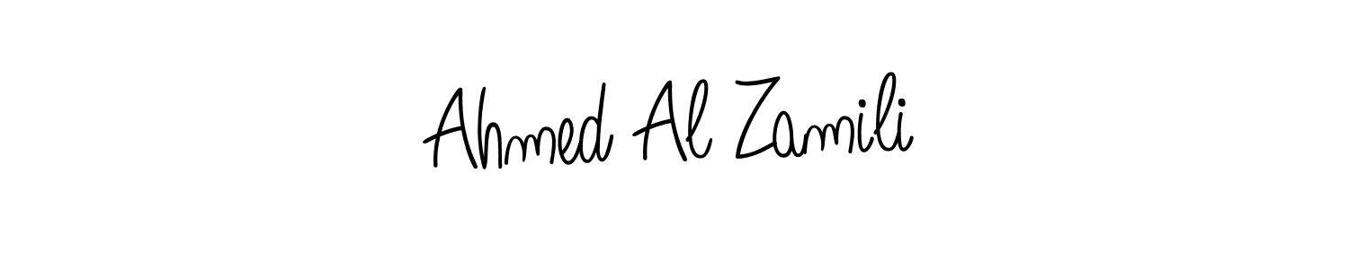 The best way (Angelique-Rose-font-FFP) to make a short signature is to pick only two or three words in your name. The name Ahmed Al Zamili include a total of six letters. For converting this name. Ahmed Al Zamili signature style 5 images and pictures png