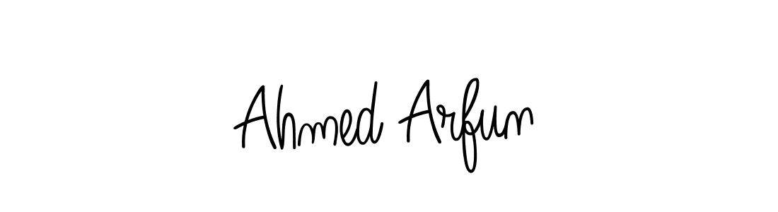 The best way (Angelique-Rose-font-FFP) to make a short signature is to pick only two or three words in your name. The name Ahmed Arfun include a total of six letters. For converting this name. Ahmed Arfun signature style 5 images and pictures png