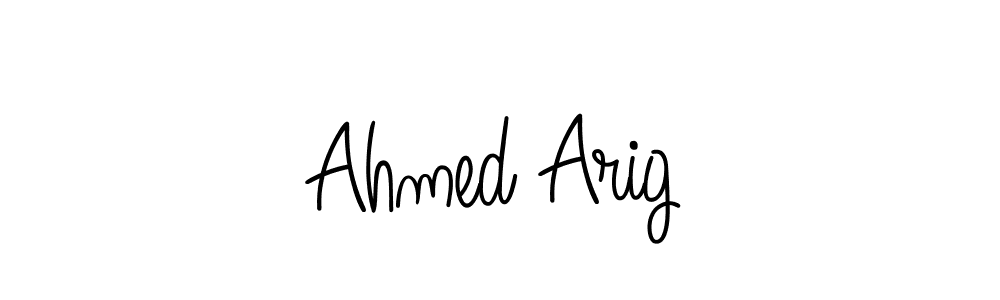 Use a signature maker to create a handwritten signature online. With this signature software, you can design (Angelique-Rose-font-FFP) your own signature for name Ahmed Arig. Ahmed Arig signature style 5 images and pictures png