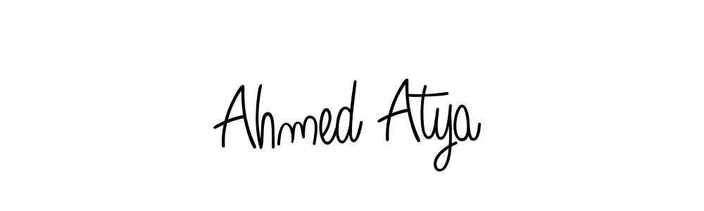 You should practise on your own different ways (Angelique-Rose-font-FFP) to write your name (Ahmed Atya) in signature. don't let someone else do it for you. Ahmed Atya signature style 5 images and pictures png