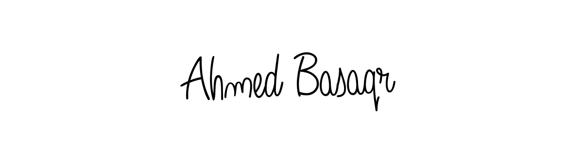 You should practise on your own different ways (Angelique-Rose-font-FFP) to write your name (Ahmed Basaqr) in signature. don't let someone else do it for you. Ahmed Basaqr signature style 5 images and pictures png