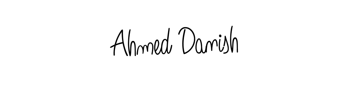 The best way (Angelique-Rose-font-FFP) to make a short signature is to pick only two or three words in your name. The name Ahmed Danish include a total of six letters. For converting this name. Ahmed Danish signature style 5 images and pictures png